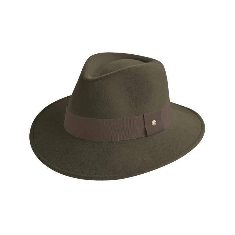 Ash Fedora unisex wool felt hat in Forest Green