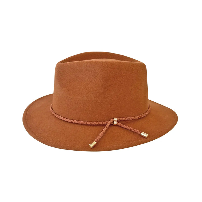 Cassia Fedora wool felt hat in Cognac – House of Ord autumn/winter