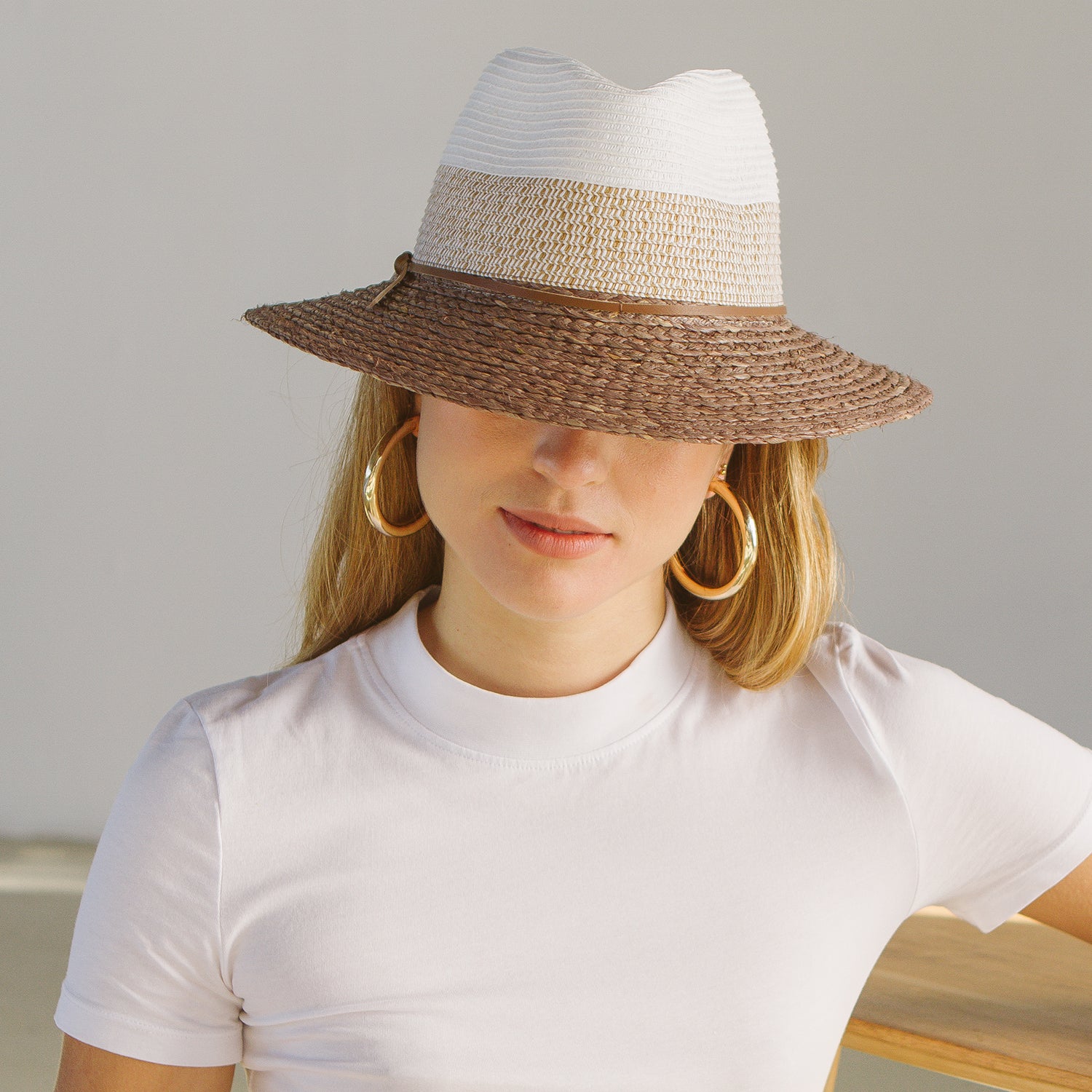 Stylish Wide Brim Round Top Sunhat For Women Lightweight, Hat With
